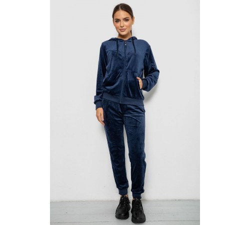 Спортивний костюм жіночий велюровий, колір синій, 244R9135
