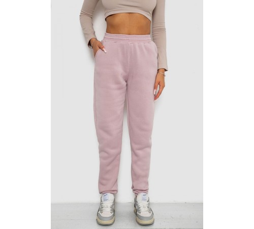 Спортивні штани жіночі на флісі, колір світло-пудровий, 238R57828