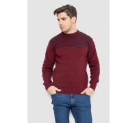 Светр чоловічий в смужку, колір бордовий, 161R1029