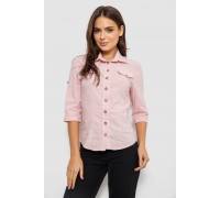 Сорочка жіноча однотонна, колір рожевий, 230R068-5