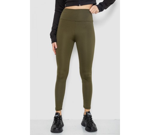 Лосины утепленные на флисе, цвет хаки, 243R051