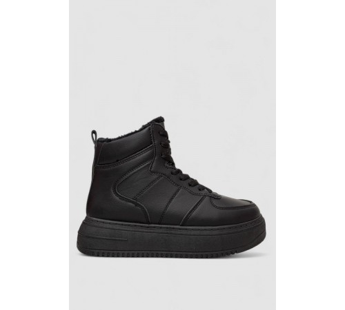 Кеди жіночі на хутрі, колір чорний, 248RK07