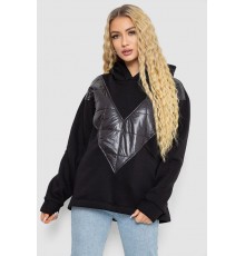 Худі жіночий на флісі тринитка, колір чорний, 102R7713