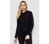 Кофта-батник женская с капюшоном, цвет черный, 244R2029