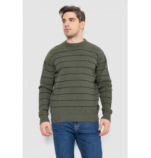 Светр чоловічий в смужку, колір хакі, 161R1057