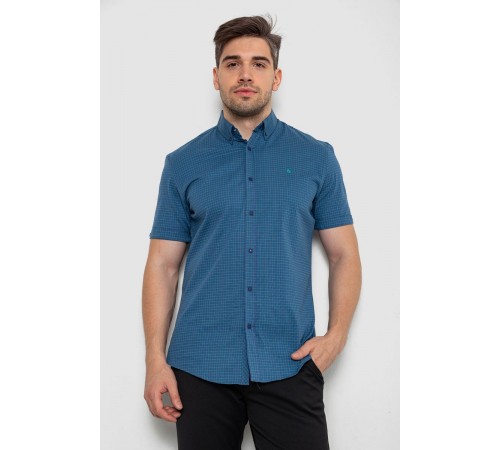 Сорочка чоловіча в клітинку, колір синій, 214R4564-3