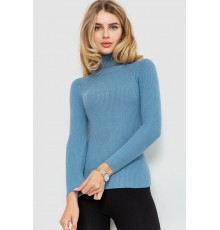 Стильний жіночий гольф у рубчик, колір темно-блакитний, 204R001