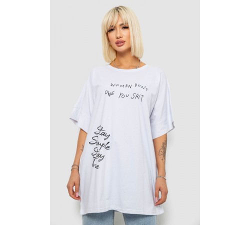 Футболка жіноча з принтом, колір білий, 244R4003