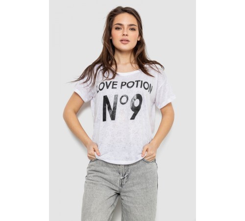 Футболка жіноча з принтом, колір білий, 244R2073-1