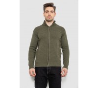 Кофта мужская на молнии с карманами, цвет хаки, 161R1053