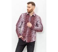 Сорочка чоловіча в смужку, колір біло-бордовий, 131R140125