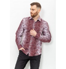 Сорочка чоловіча в смужку, колір біло-бордовий, 131R140125