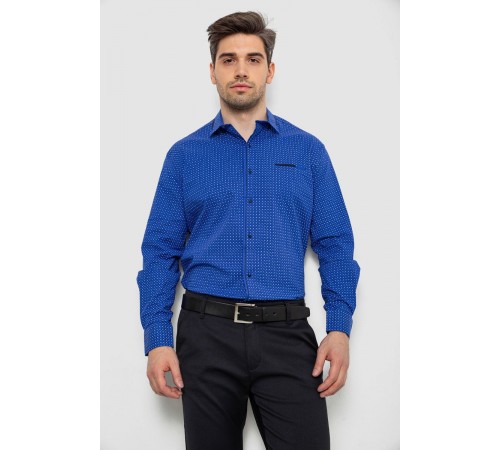 Сорочка чоловіча з принтом, колір електрик, 214R7497