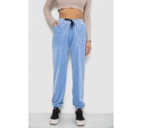 Штаны женские велюровые, цвет голубой, 238R57862