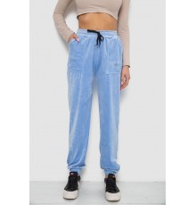 Штани жіночі велюрові, колір блакитний, 238R57862