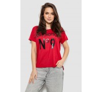 Футболка женская с принтом, цвет красный, 244R2073-1