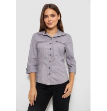 Сорочка жіноча однотонна, колір сірий, 230R068-3 Сорочка жіноча однотонна, колір сірий, 230R068-3