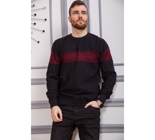 Светр чоловічий, колір чорно-бордовий, 161R730