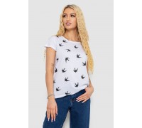 Футболка женская с принтом, цвет белый, 244R2214