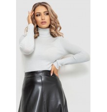 Гольф жіночий трикотажний в рубчик, колір світло-сірий, 204R057