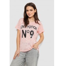 Футболка женская с принтом, цвет персиковый, 244R2073-1