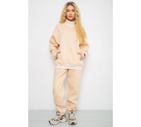 Спортивний костюм жіночий на флісі, колір бежевий, 102R7723