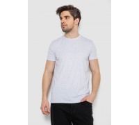 Футболка чоловіча однотонна базова, колір світло-сірий, 244R2410