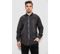 Сорочка чоловіча з довгим рукавом, колір темно-сірий, 214R845-1