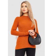 Водолазка жіноча в рубчик, колір теракотовий, 204R9029