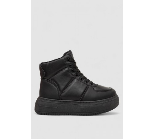 Кросівки жіночі зимові на хутрі, колір чорний, 248RK06