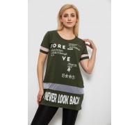 Футболка жіноча з принтом, колір хакі, 244R2081