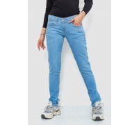 Джинси жіночі однотонні, колір блакитний, 4R014