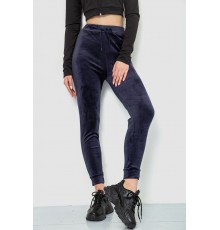 Спорт штани жіночі велюрові, колір темно-синій, 244R5571