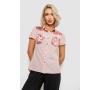 Блуза в горошек с принтом, цвет персиковый, 230R7215