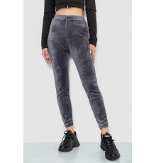 Спорт штани жіночі велюрові, колір сірий, 244R5569