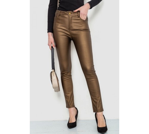 Брюки женские стрейч, цвет темно-золотистый, 246R3019