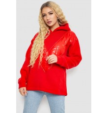 Худі жіночий на флісі тринитка, колір червоний, 102R7713