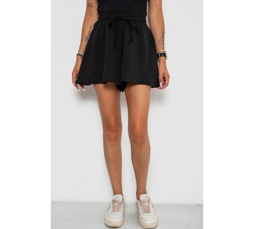 Шорти жіночі однотонні, колір чорний, 102R5256-6