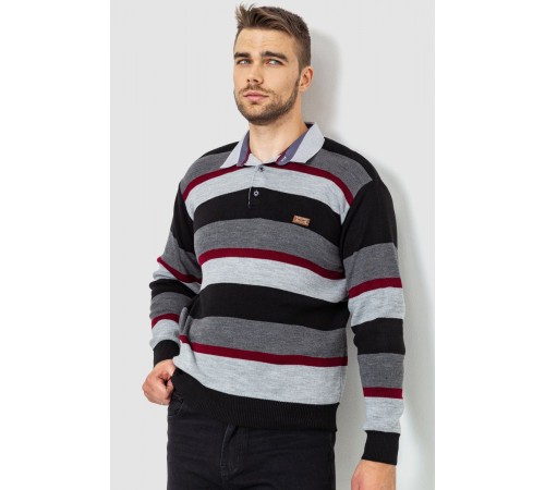 Светр-обманка чоловічий, колір сіро-чорний, 161R901