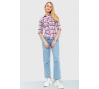 Сорочка жіноча в клітку, колір сіро-рожевий, 230R063