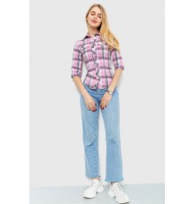 Сорочка жіноча в клітку, колір сіро-рожевий, 230R063