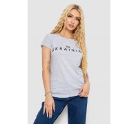 Футболка женская с патриотическим принтом, цвет серый, 244R2213