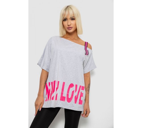 Футболка женская с принтом, цвет серый, 244R2158