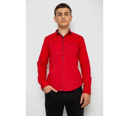 Сорочка чоловіча з принтом, колір червоний, 214R7034