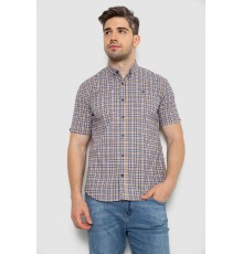 Сорочка чоловіча в клітку, колір бежевий, 214R2445-6