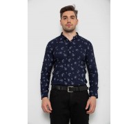 Сорочка чоловіча з принтом, колір темно-синій, 214R1043