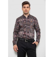 Сорочка чоловіча з принтом, колір чорний, 214R2684