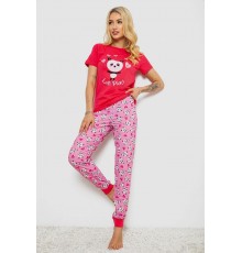 Піжама жіноча з принтом, колір рожевий, 243R15888