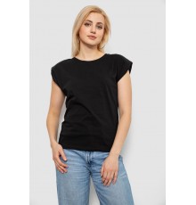 Футболка жіноча однотонна, колір чорний, 244R2215-5 Футболка жіноча однотонна, колір чорний, 244R2215-5