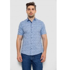 Сорочка чоловіча з принтом, колір блакитний, 214R7306